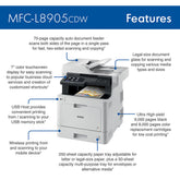 Brother MFC-L8905CDW Business Color Laser All-in-One Wireless Printer